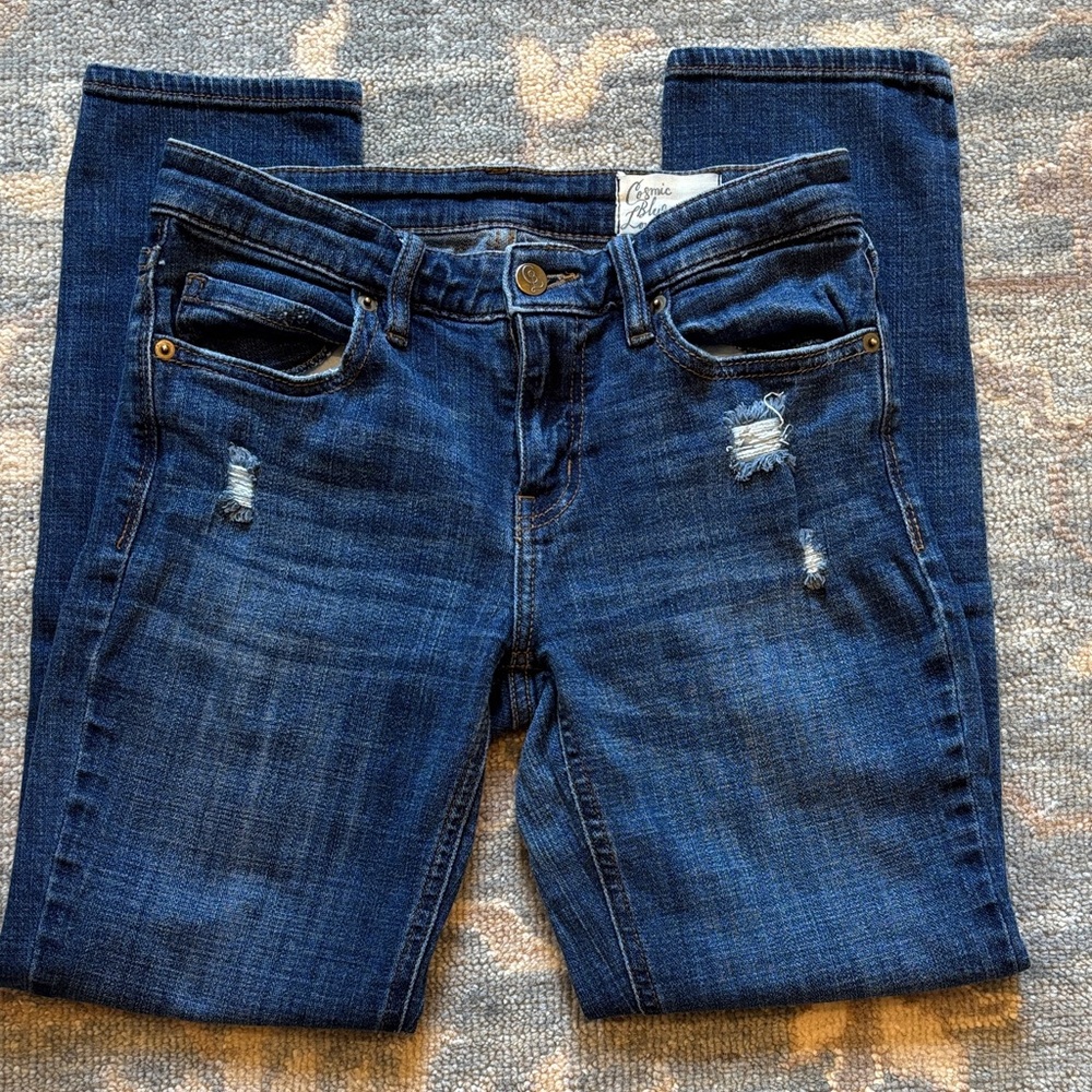 Cosmic Blue Love Skinny Jean